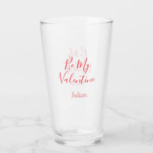 Sei mein Valentinsname elegante Liebespaar Glas