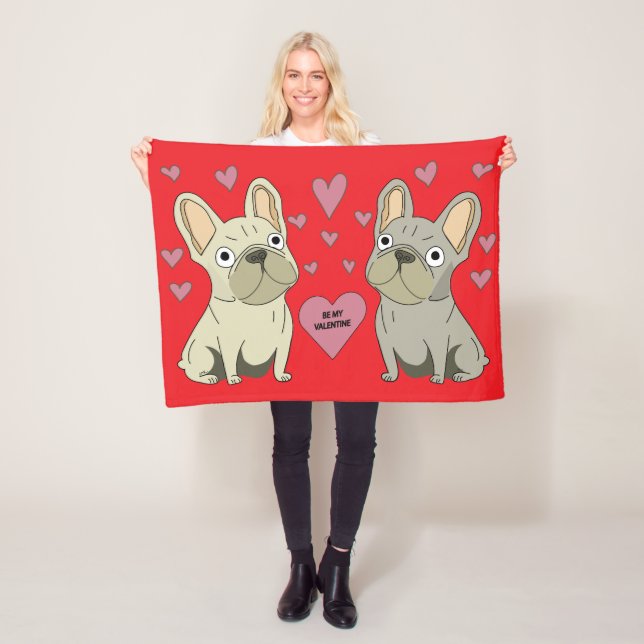 Sei mein Valentinstag, Hunde Fleecedecke (Beispiel)