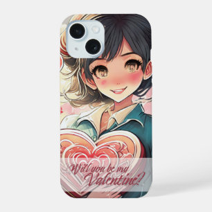 Sei mein Valentinstag im Manga-Stil 31470 iPhone 15 Hülle