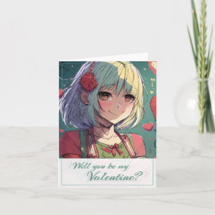 Sei mein Valentinstag im Manga-Stil 33420 Karte