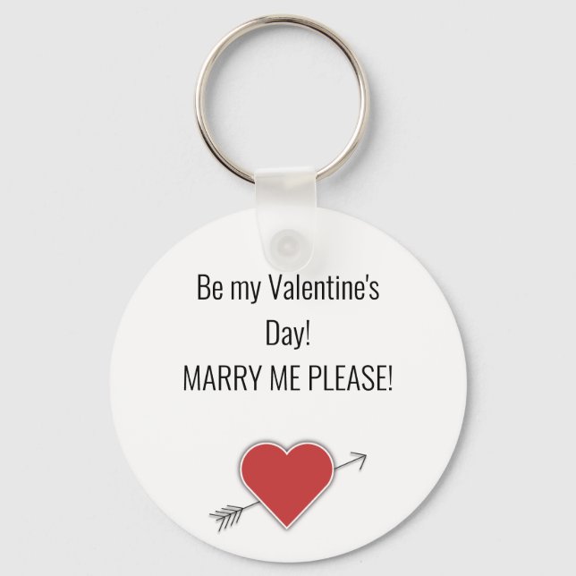 Sei mein Valentinstag! MARRY MIR BITTE! Schlüssela Schlüsselanhänger (Vorderseite)