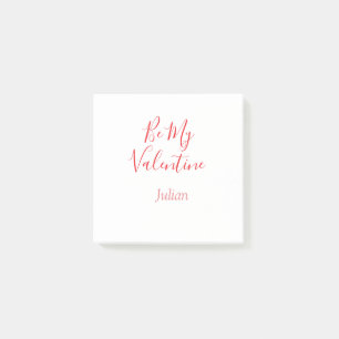 Sei mein Valentinstag roter Name elegantes Liebesp Post-it Klebezettel