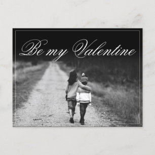 Sei mein Valentinstag - Seite an Seite Postkarte