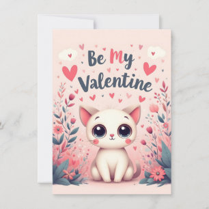 Sei mein Valentinstag süße Katze Illustration