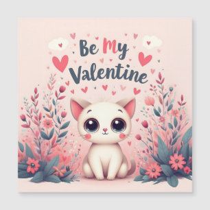 Sei mein Valentinstag süße Katze Illustration Magnetkarte