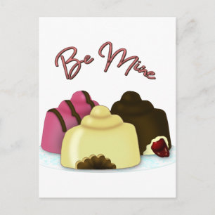 Sei mein Valentinstag Süßigkeiten Postkarte
