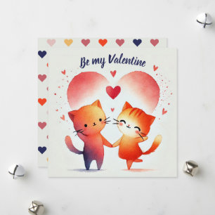 Sei mein Valentinstag Wasserfarbenkarte Orange Her Feiertagskarte