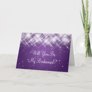 Sei meine Bridesmaid Glamour Sparks Lila Einladung