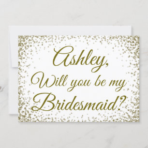 Sei meine Bridesmaid   Gold Confetti Glitzer Einladung