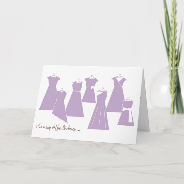 Sei meine Bridesmaid-Karte (Lila Kleider) Einladung (Vorderseite)