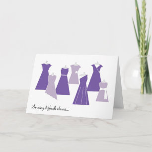 Sei meine Bridesmaid-Karte (Lila Kleider) Einladung