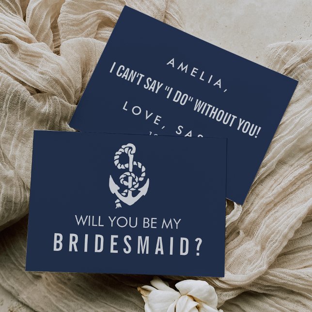 Sei meine Bridesmaid-Karte | Nautic Rope & Anchor Einladung (Von Creator hochgeladen)