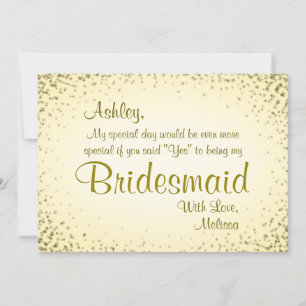 Sei meine Bridesmaid   Vintages Gold Einladung