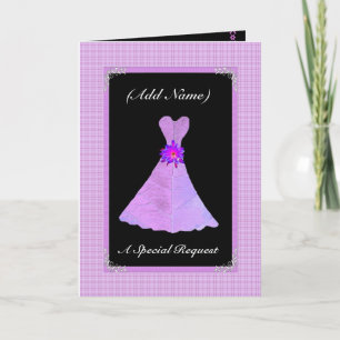 Sei meine Junior-Bridmaid - LILA Leaf-Kleid Einladung