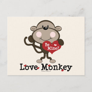 Sei meine Liebe Affe Valentinstag Postkarte