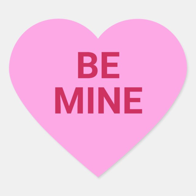 Sei meine rosa benutzerdefinierte Nachricht Valent Herz-Aufkleber (Vorderseite)