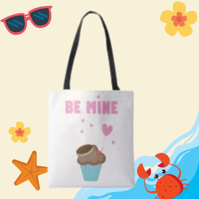 Sei meine Typografie Cake Heart Ballon Toe Bag Tasche (Von Creator hochgeladen)