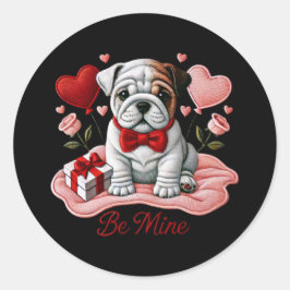Sei meine Valentine English Bulldog-Sticker-Siegel Runder Aufkleber