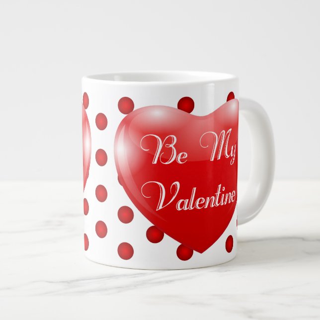 Sei meine Valentine Jumbo-Tasse (Vorderseite Rechts)