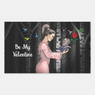 Sei meine Valentinsprinzessin Rechteckiger Aufkleber