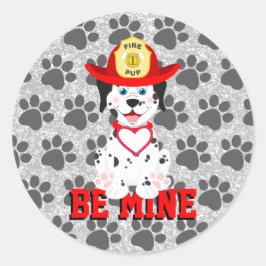 Sei meine Welpe Valentine Classic Round Stickers