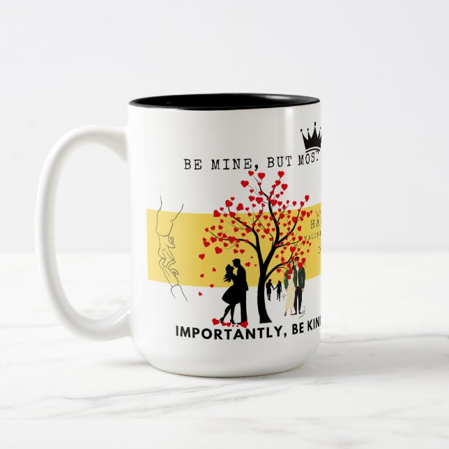 Sei meins, aber sei gütig - herzzerwärmender Valen Zweifarbige Tasse (Links)