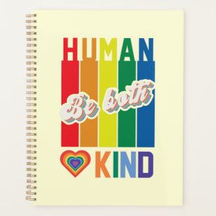 Sei menschlich und freundlich – Vintage Regenbogen Planer
