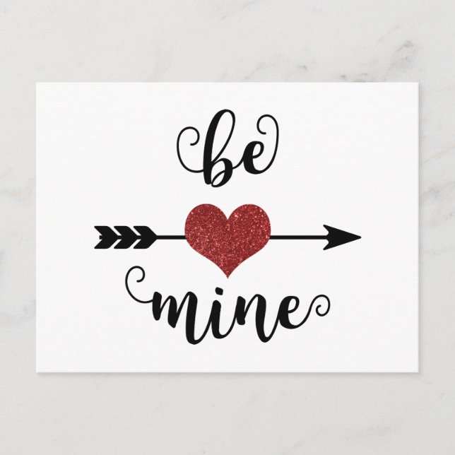 Sei Mine - Valentinstag Postkarte (Vorderseite)