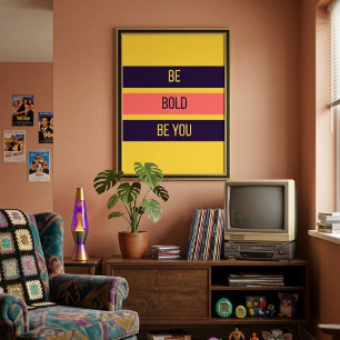 Sei mutig — 90er Maximalist Poster   Retro Schlafz