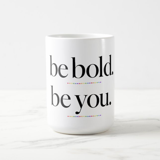 Sei mutig, sei du Minimal Statement Typografie Des Kaffeetasse (Mittel)