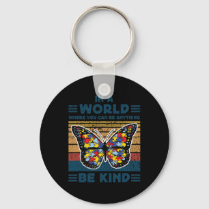 Sei nett Autismus-Bewusstsein-Puzzle Schmetterling Schlüsselanhänger