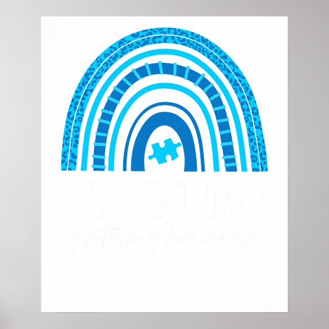 Sei nett, Autismus-Bewusstsein Regenbogen Poster (Vorne)