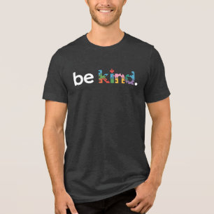 Sei nett Autismus-Bewusstseins-Puzzle-Design Tri-Blend Shirt