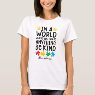 Sei nett Autismus Lehrer Personalisiert T-Shirt