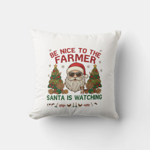 Sei nett Bauer Weihnachtsmann Weihnachten Bauernho Kissen