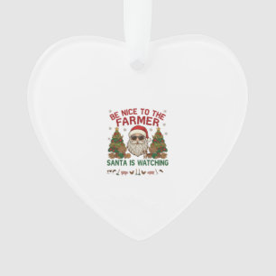 Sei nett Bauer Weihnachtsmann Weihnachten Bauernho Ornament