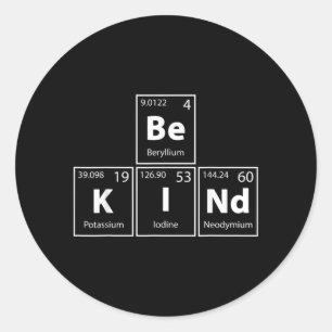 Sei nett Be-K--Nd Periodensystems Elemente voller Runder Aufkleber