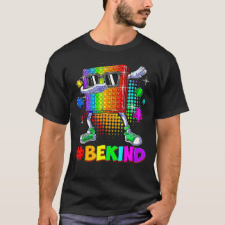 Sei nett Dabbing Pop It Puzzle Teil Autismus-Bewus T-Shirt