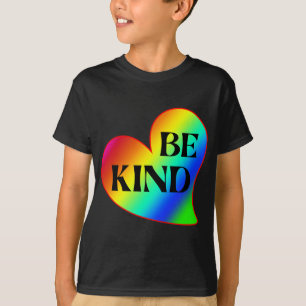 Sei nett Farbige Herz Regenbogen  T-Shirt