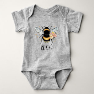Sei nett, florales, süßes Bienen-Inspirationsdesig Baby Strampler