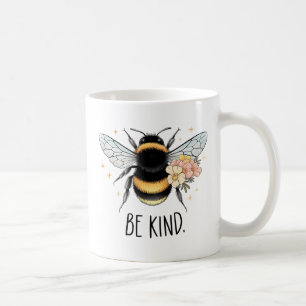 Sei nett, florales, süßes Bienen-Inspirationsdesig Kaffeetasse