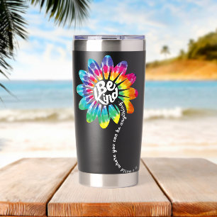 Sei nett, groovy Tie Dye Flower Power Thermobecher