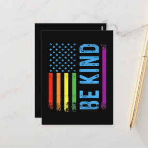 Sei nett Lgbt Lgbtq Gay Pride Regenbogen Postkarte