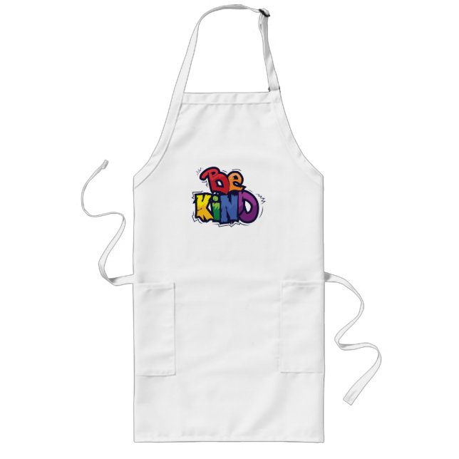 Sei nett | LGBTQ | Regenbogen | Monat Lange Schürze (Vorne)