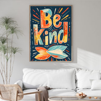 Sei nett Motivierende Motivierende Wandkunst Poster
