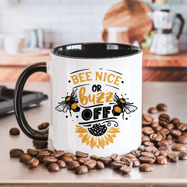 Sei nett oder verschwinde lustige Honigbiene Tasse (Von Creator hochgeladen)