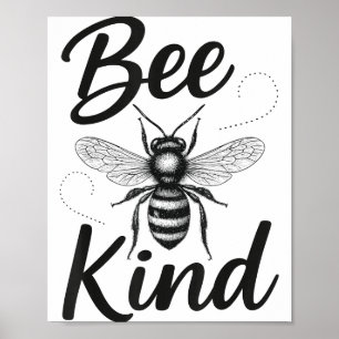 Sei nett, positives Zitat, süßes lustiges Design f Poster