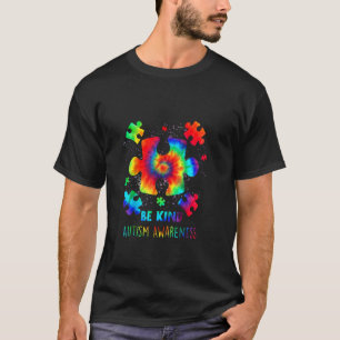 Sei nett Puzzle Tie Dye Teile Süße Autismus-Bewuss T-Shirt