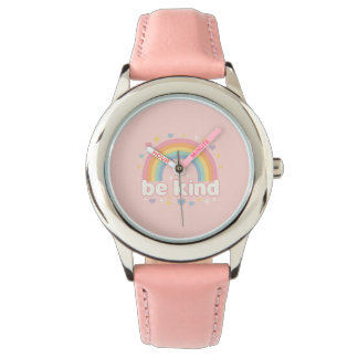 Sei nett – Regenbogen-Pastell-Positivität Armbanduhr