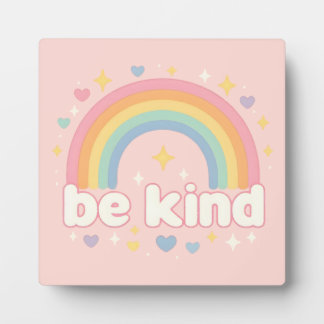 Sei nett – Regenbogen-Pastell-Positivität Fotoplatte